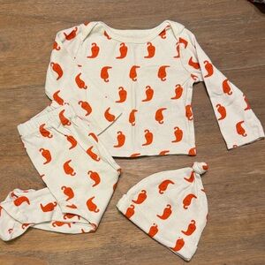 Gerber Cream and Orange Baby Outfit